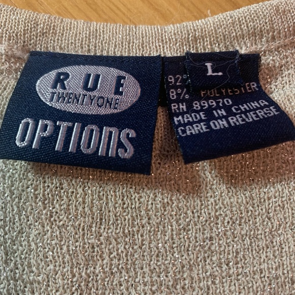 Rue Twenty One Options |Top Gold Shimmering Sequin |Sleeveless Tank Top| Size: L - Picture 6 of 6